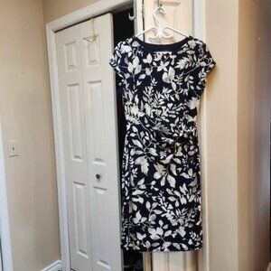 Jones New York Black and White Floral Dress